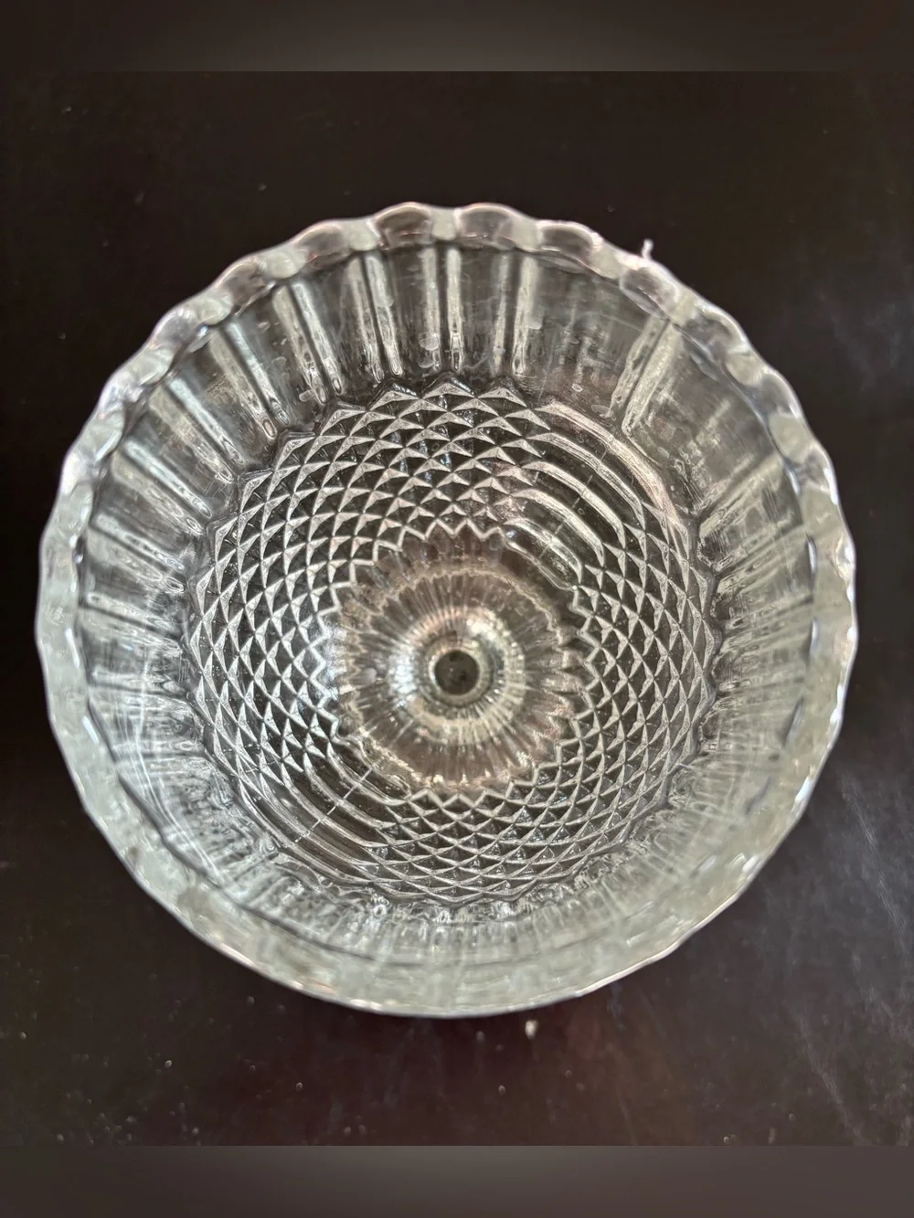 Vintage Anchor Hocking Clear Diamond Point Goblet pre-owned